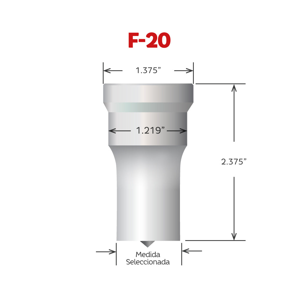 Punzón F-20 Redondo de Cleveland Punch and Die