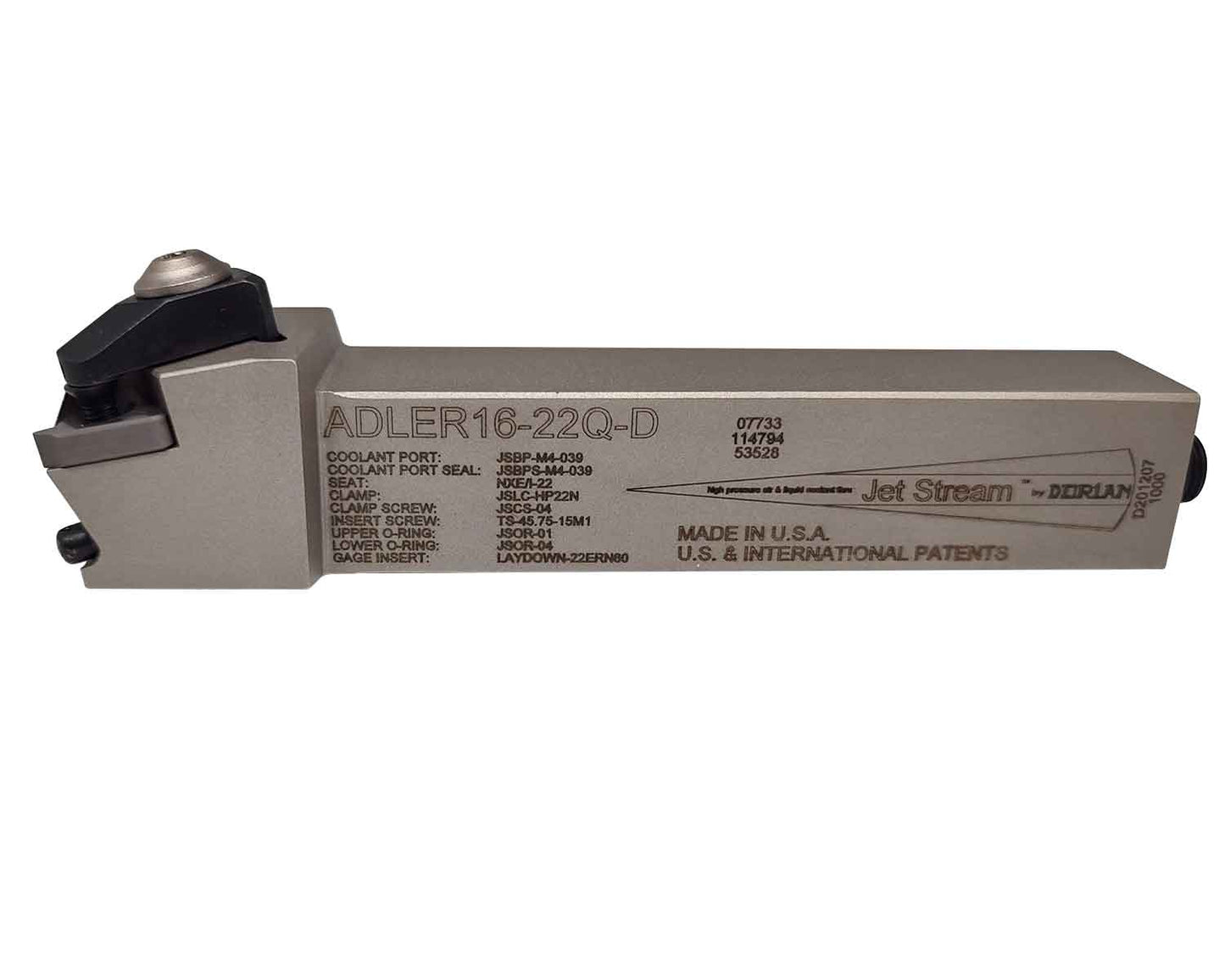 Dorian Tool Porta Inserto Laydown para Roscado Izquierdo ADLER-16-22Q-D / 1"