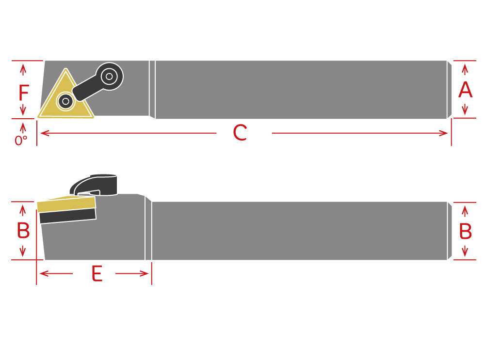 Dorian Tool Porta Inserto Triangular para Torneado Derecho MTANR12-4D / 1"