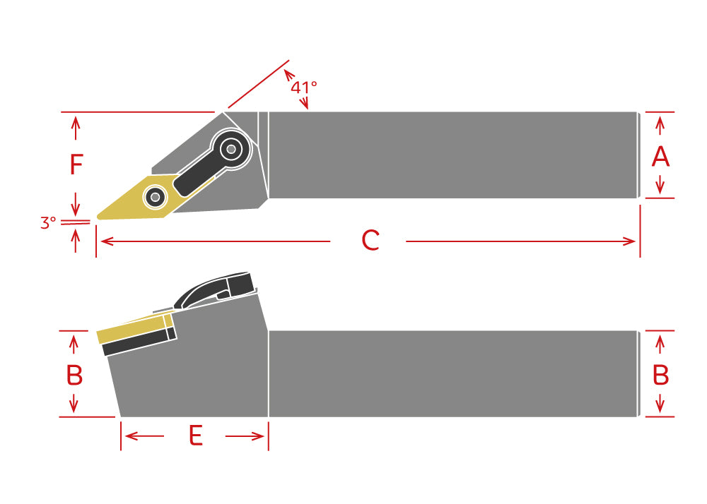 Dorian Tool Porta Inserto Diamante Izquierdo para Torneado MVJNL16-3D / 1"
