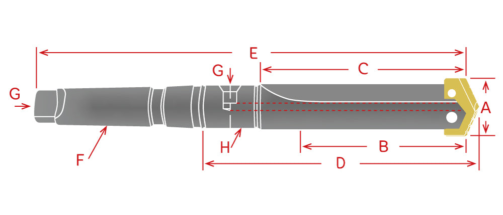 YG-1 Broca Espada Porta Inserto de Zanco Cónico / Serie 3 / MT4