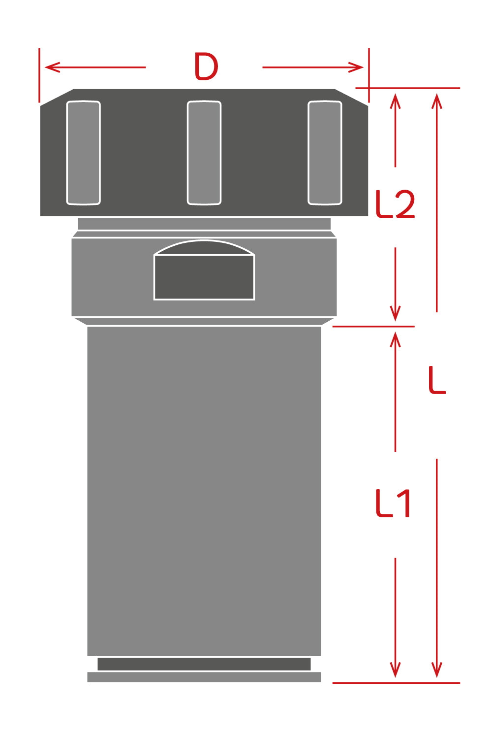 Porta Boquillas CNC para ER40 con Ranura para Refrigerante y Zanco Recto 1-1/4"
