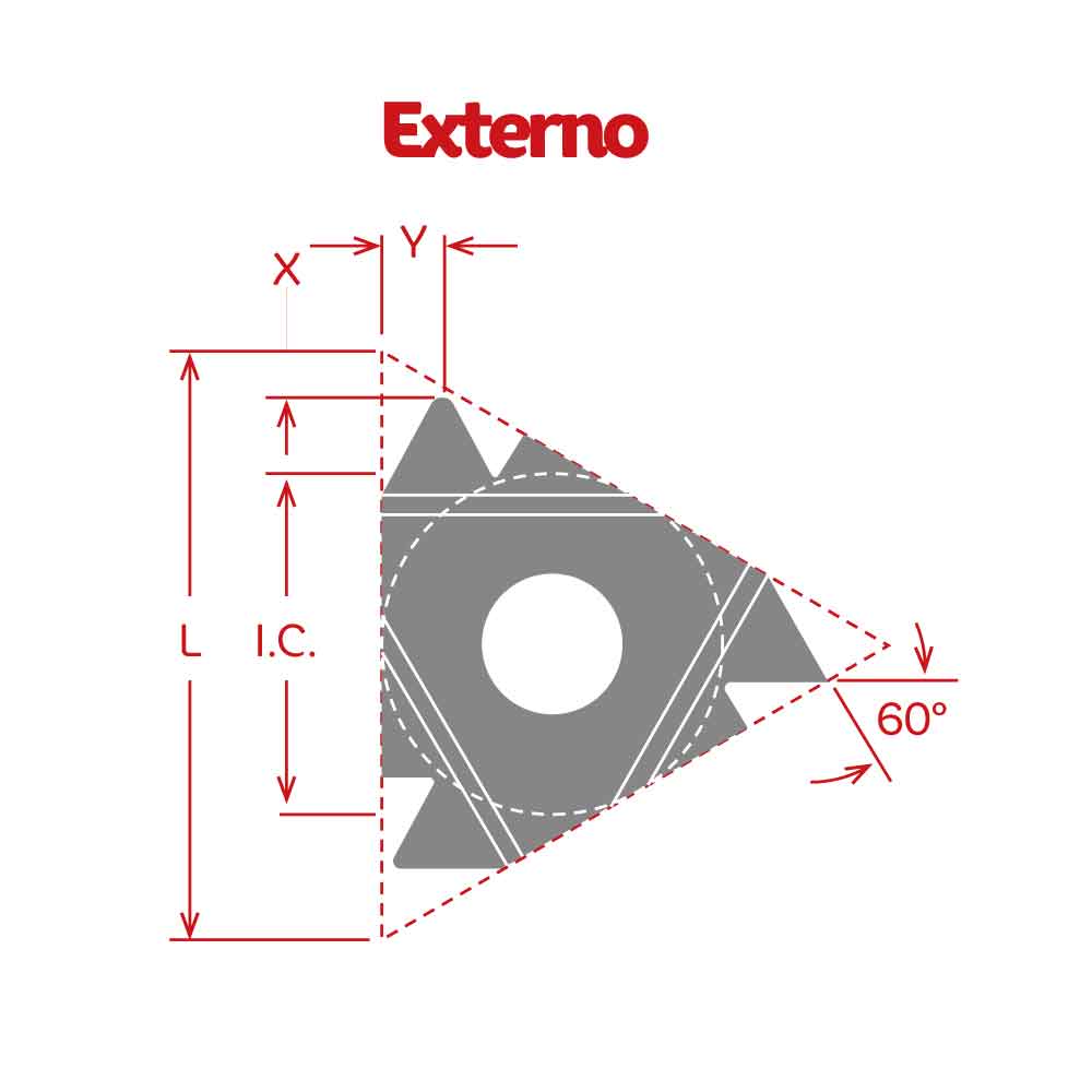 Dorian Tool Inserto para Roscado 22EL-N60 Grado DVP656/ Izquierdo, Externo, Lay Down, 60°, 1/2"