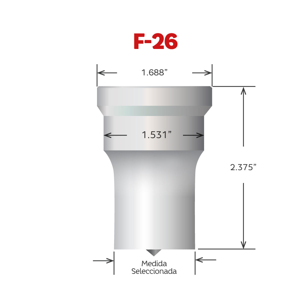 Punzón F-26 Redondo de Cleveland Punch and Die