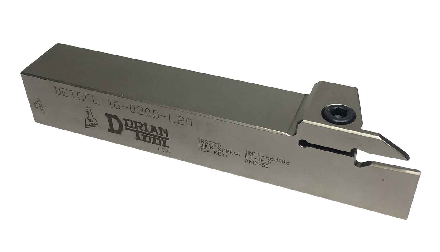 Dorian Tool Porta Inserto para Ranurado Externo Izquierdo DETGFL16-030D-L20 / 1"