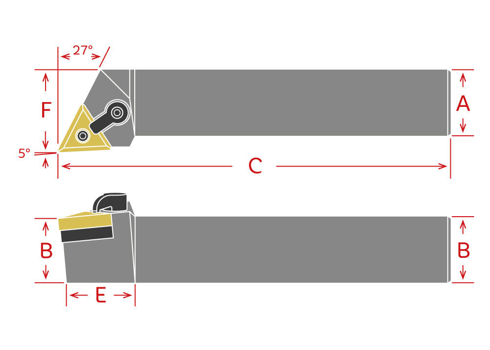 Dorian Tool Porta Inserto para Torneado Triangular Izquierdo MTJNL16-4D / 1"
