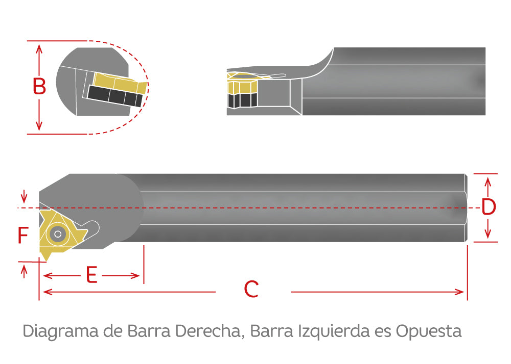 Dorian Tool Barra Laydown para Roscado Derecho  SNR100-08-16 / 1"