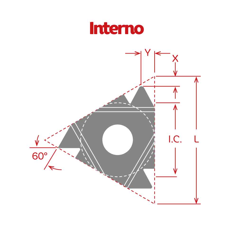 Dorian Tool Inserto para Roscado 16IL-AG60 Grado DVP656/ Izquierdo, Interno, Lay Down, 60°, 3/8"
